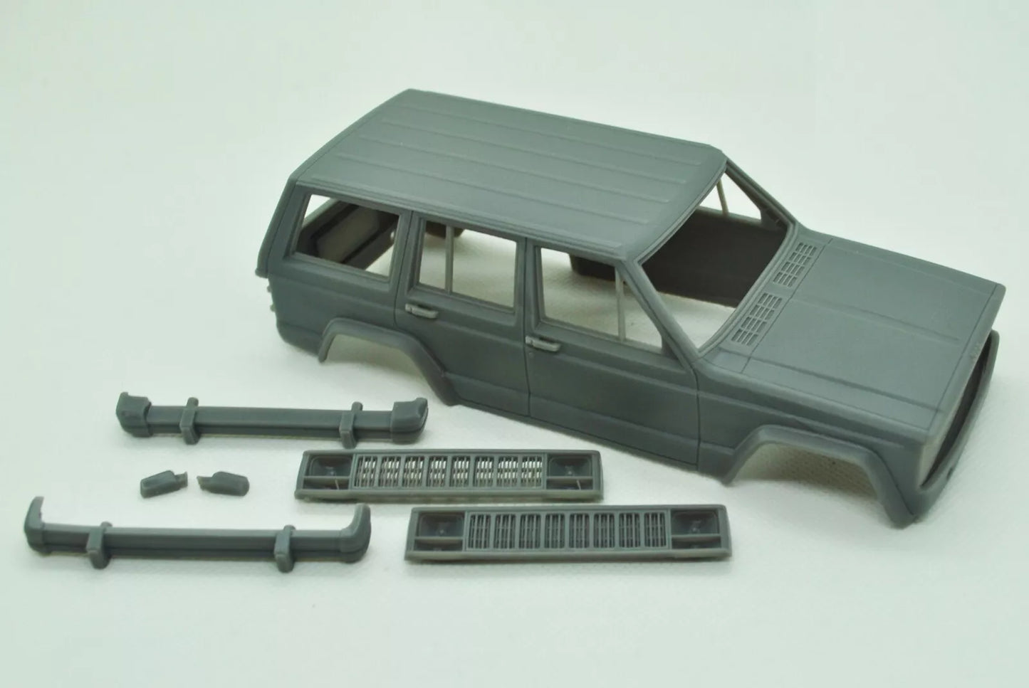 1/25 3D-Druckharz, NICHT GEGOSSEN, Bausatz Jeep Cherokee XJ 5-Türer, 1984