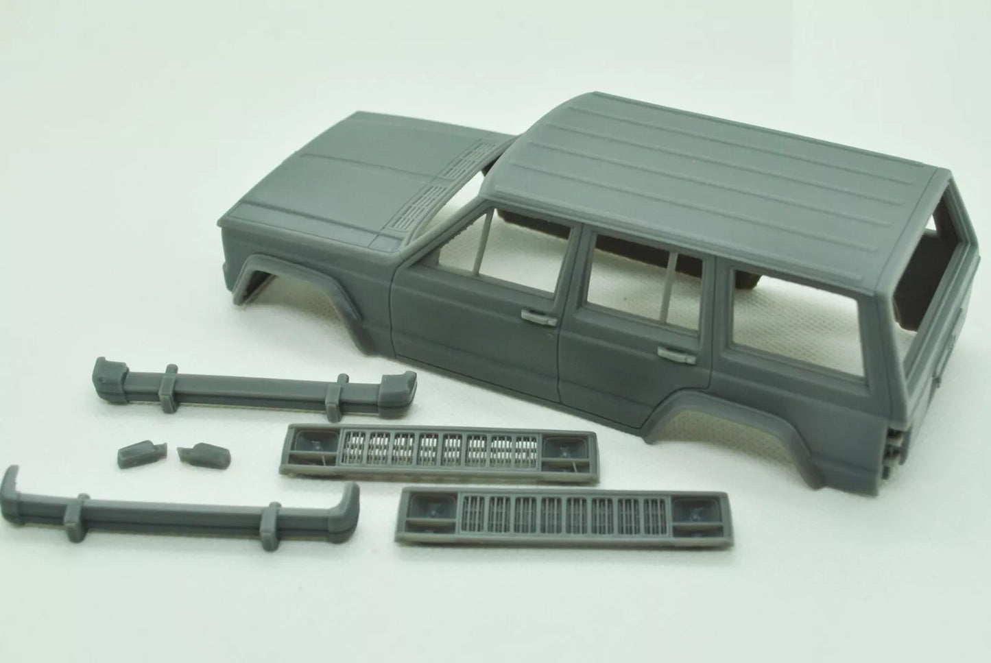 1/25 3D-Druckharz, NICHT GEGOSSEN, Bausatz Jeep Cherokee XJ 5-Türer, 1984