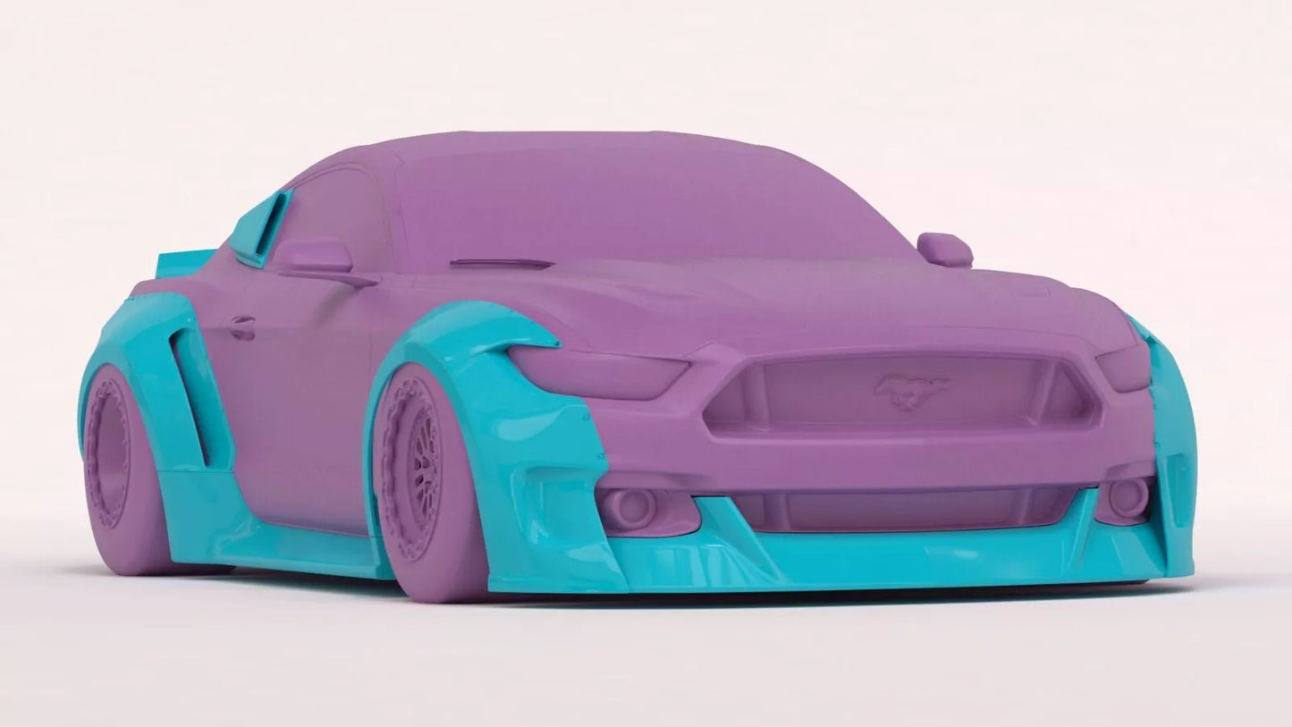 1/24 3D print Clinched Flares 2015 Mustang body kit TransKit for Tamiya