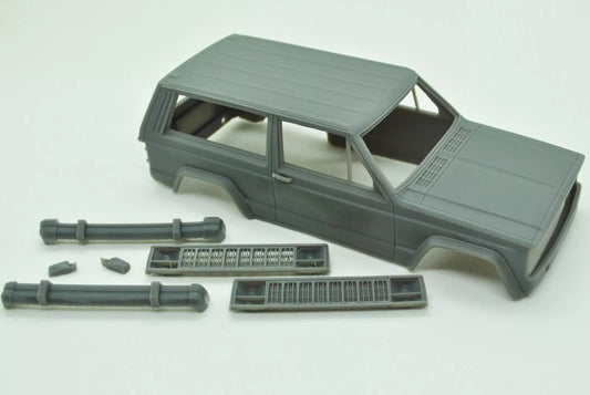 1/25 3D-Druckharz, NICHT GEGOSSEN, Bausatz Jeep Cherokee XJ 3-Türer, 1984