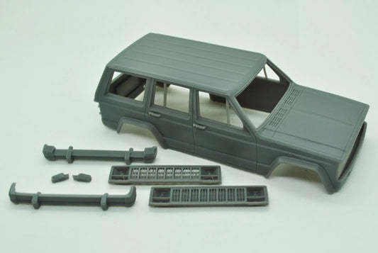 1/25 3D-Druckharz, NICHT GEGOSSEN, Bausatz Jeep Cherokee XJ 5-Türer, 1984