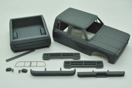 1/25 3D-Druckharz, NICHT GEGOSSEN, Bausatz Dodge Ram W350 Crew Cab 1985